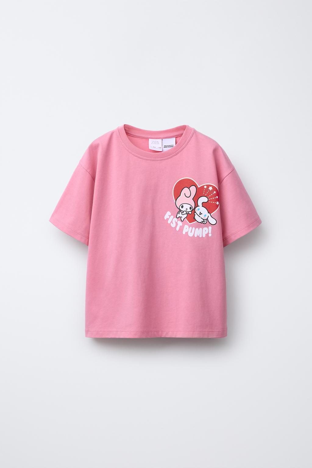 

Футболка с принтом cinnamoroll sanrio ZARA, розовый