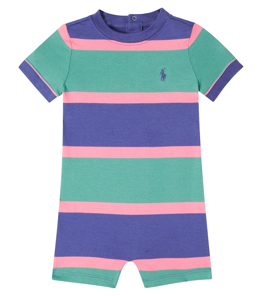 

Полосатый хлопковый комбинезон для малышей Polo Ralph Lauren Kids, Fairway Green Multi/C7952