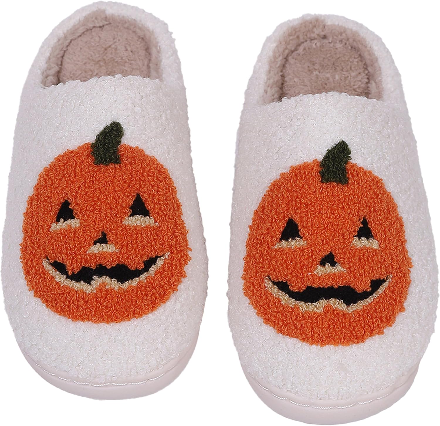

Рождественские тапочки, Хэллоуинские тапочки, милые осенние меховые туфли, подарки для женщин и мужчин, теплые домашние тапочки для вечеринок Generic, белый