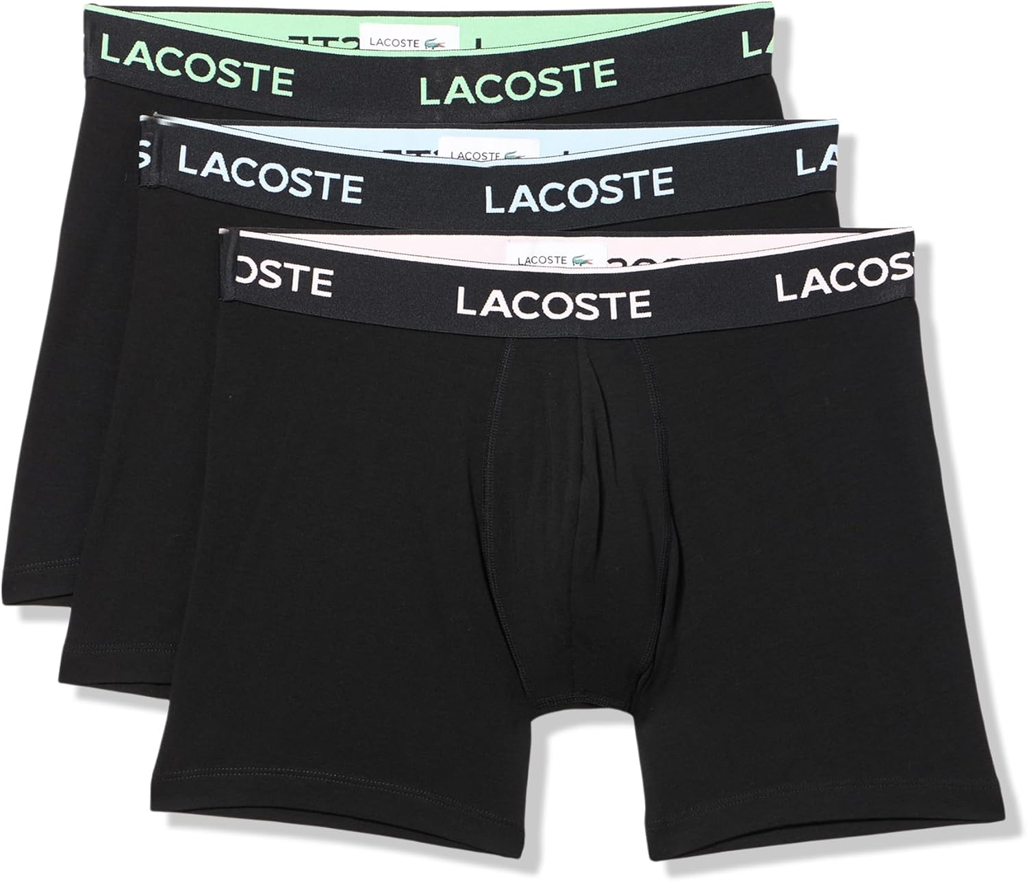 

Lacoste мужские хлопковые эластичные боксеры Essentials, 3 шт (Amazon Exclusives), Black/Flamingo/Overview/Liamone