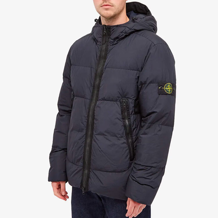 Пуховик мужской темно-синий Stone Island, синий — фото 2