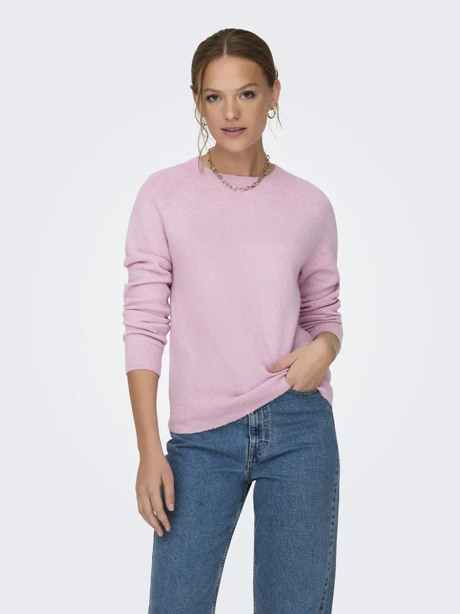 

Only свитер с круглым вырезом "ONLRICA LIFE L/S PULLOVER KNT NOOS", цвет Pastel Lavender Detail:W. Melange