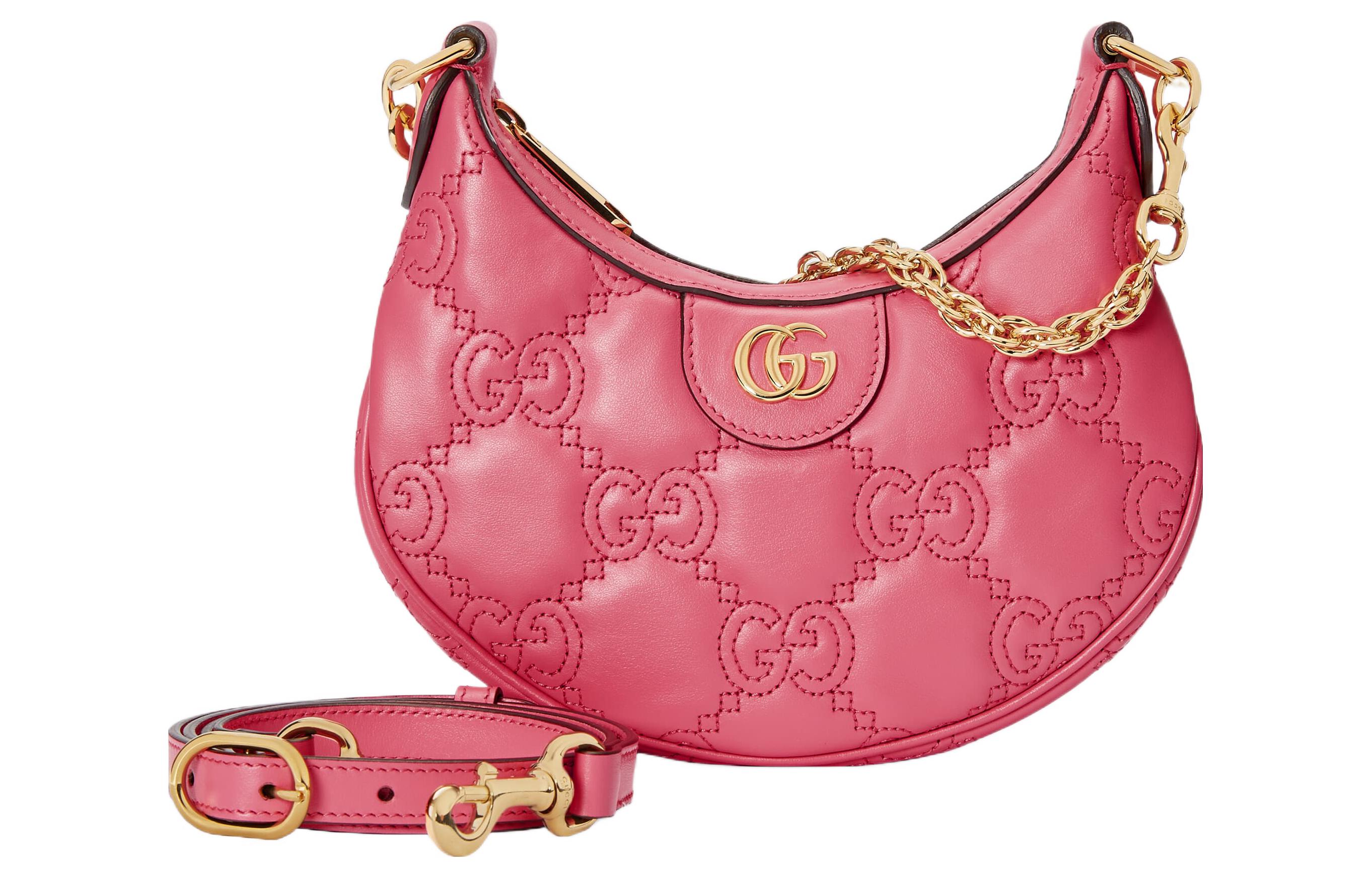 Кожаная сумка-полумесяц GUCCI с матрасным плетением — фото 2