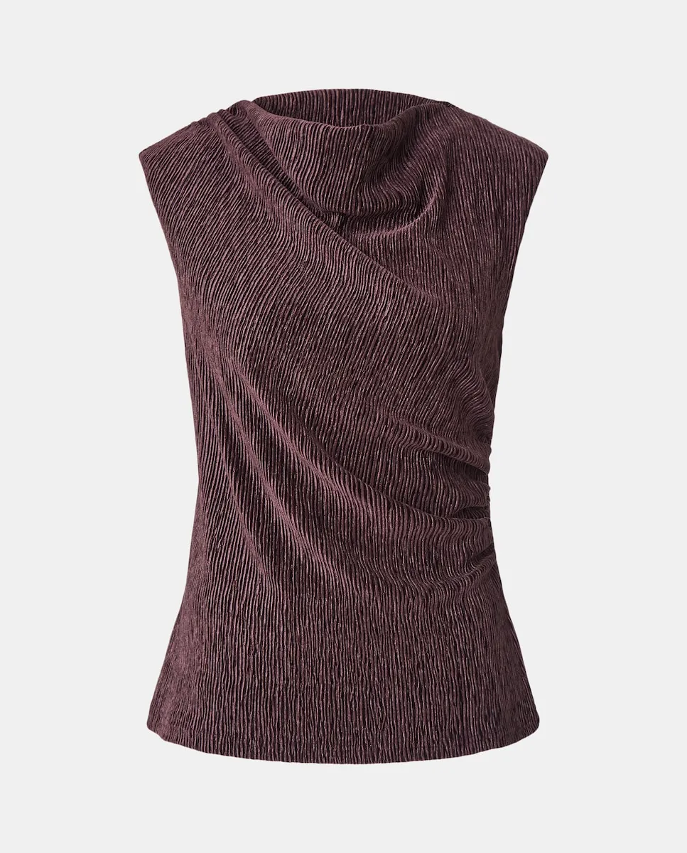 

Женская бархатная футболка с драпировкой Woman El Corte Inglés, баклажановый