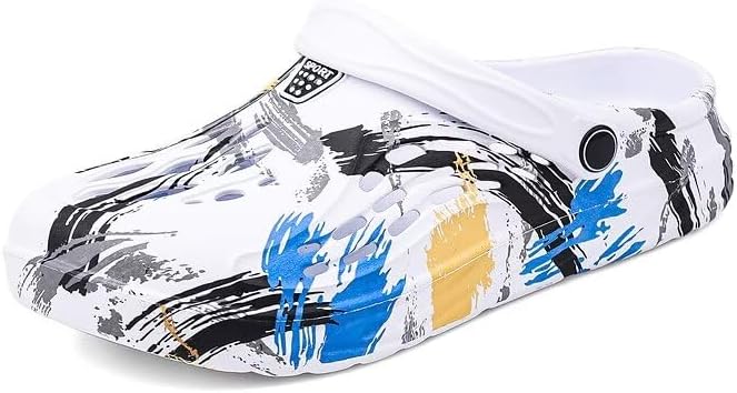 

Мужские садовые сабо Ginjang, дышащие пляжные слипоны, легкие повседневные летние быстро сохнущие водные сандалии, белый