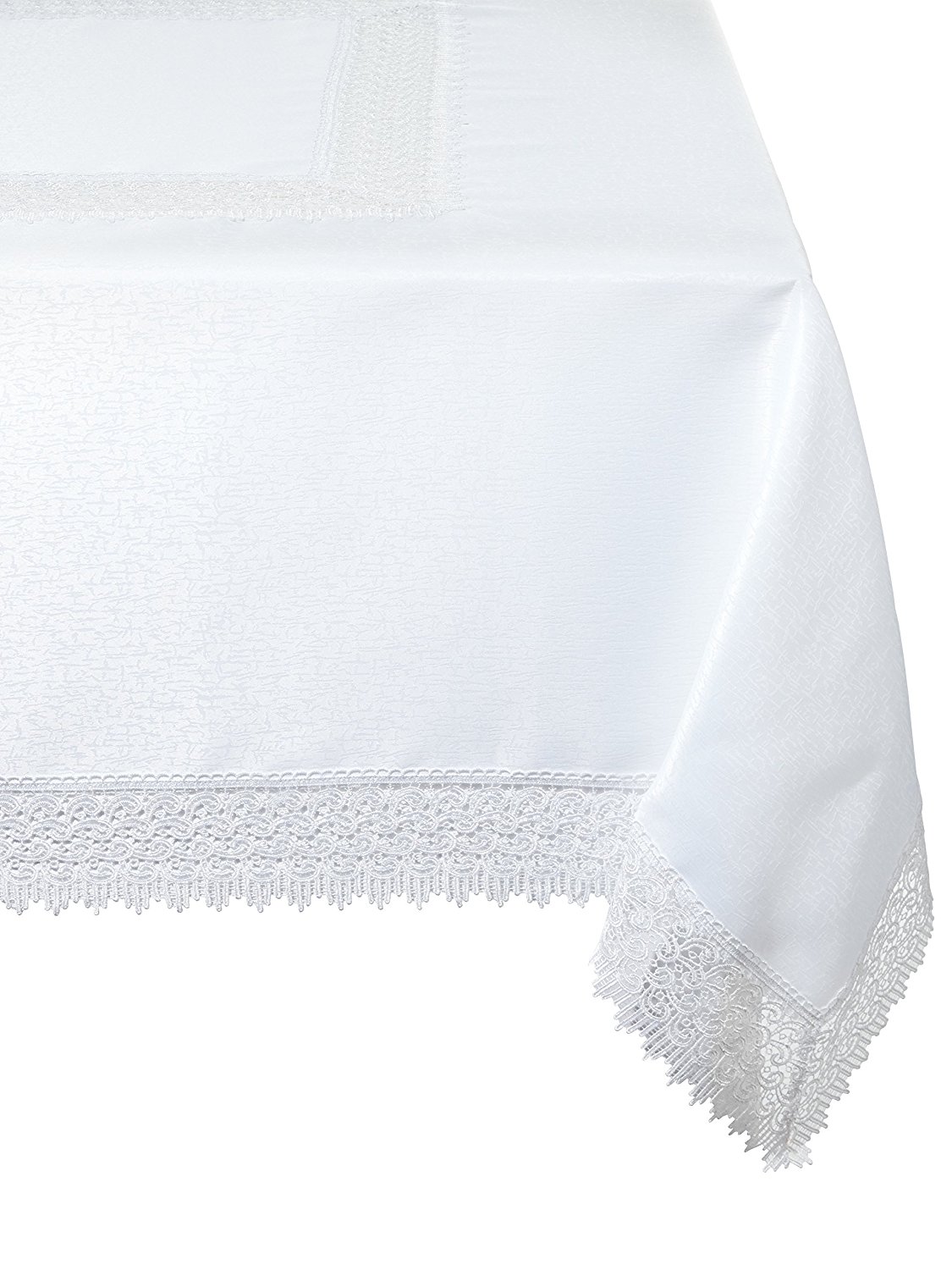 

Скатерть Treasure Lace White, 70 на 140 дюймов, продолговатая/прямоугольная Violet Linen, цвет White