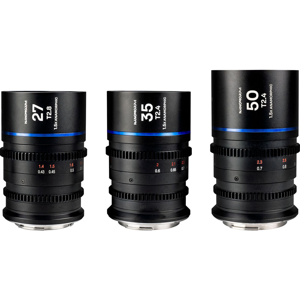 

Комплект из 3 анаморфотных объективов Venus Optics Laowa Nanomorph S35 Prime (Leica L, Blue Flare)