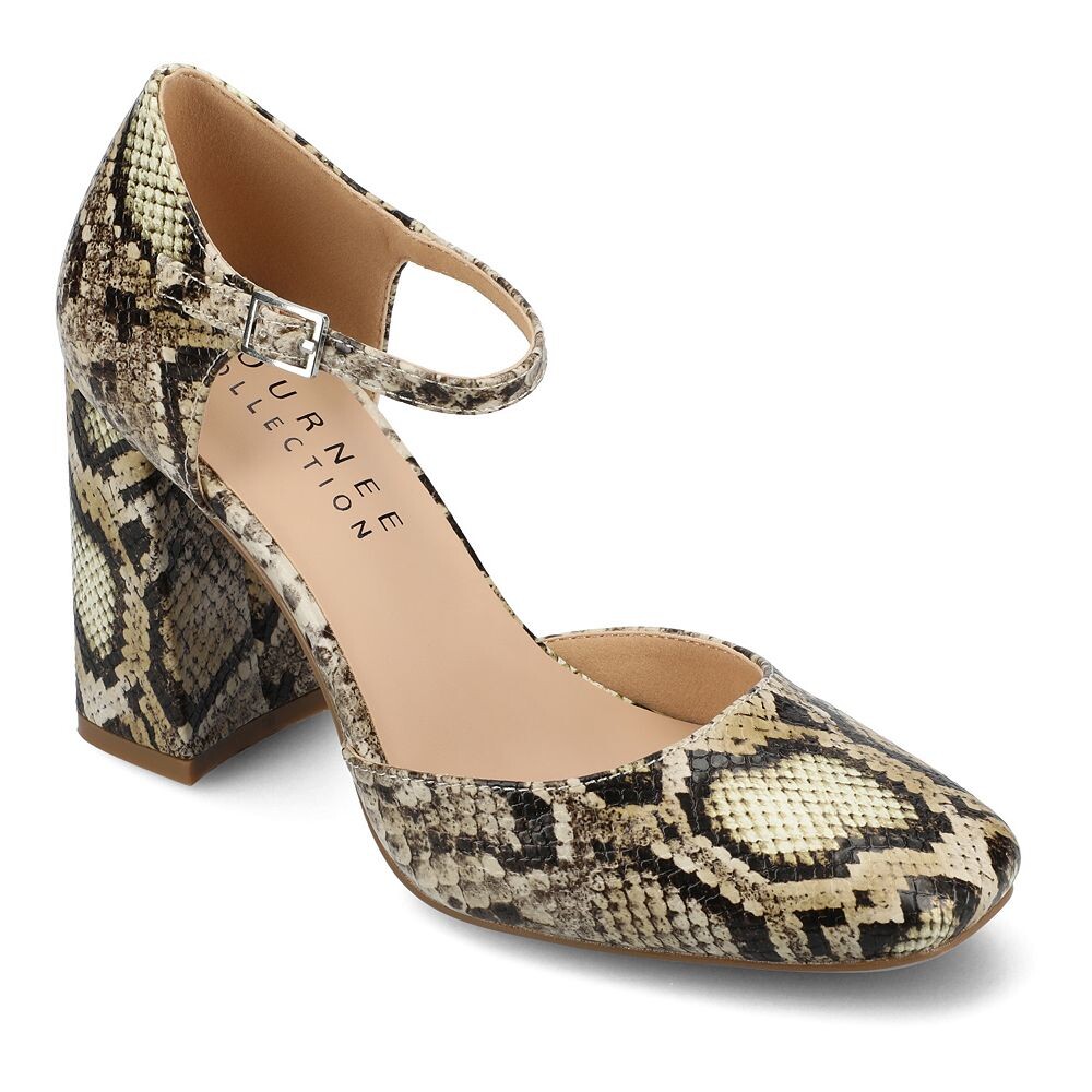 

Женские туфли на каблуке с ремешком на щиколотке Journee Collection Hesster, цвет Snake