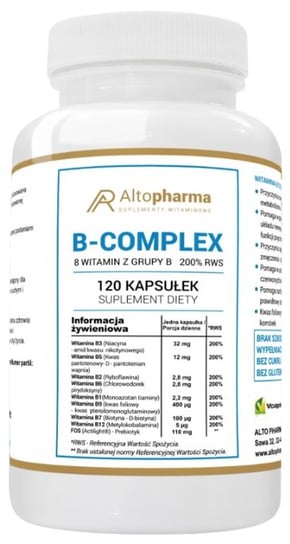 

AltoPharma, Комплекс витаминов B 200% RWS, 120 капсул. Inna marka