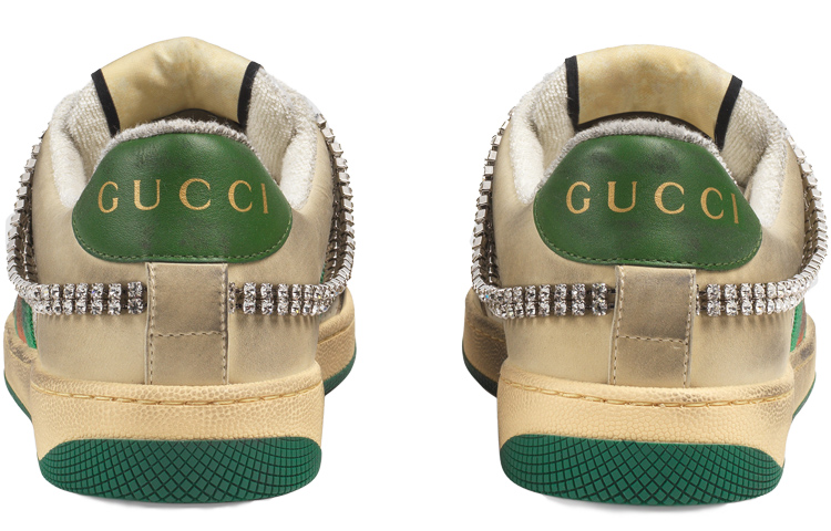 GUCCI Женские скринеры Off White Green Crystals — фото 4