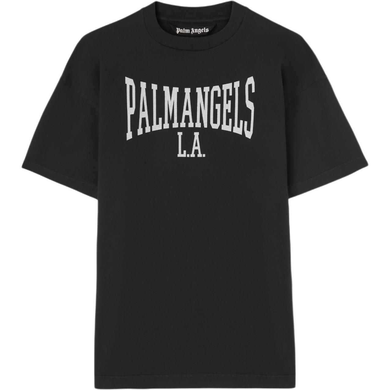 Футболка хлопковая с принтом логотипа PALM ANGELS, черная — фото 2