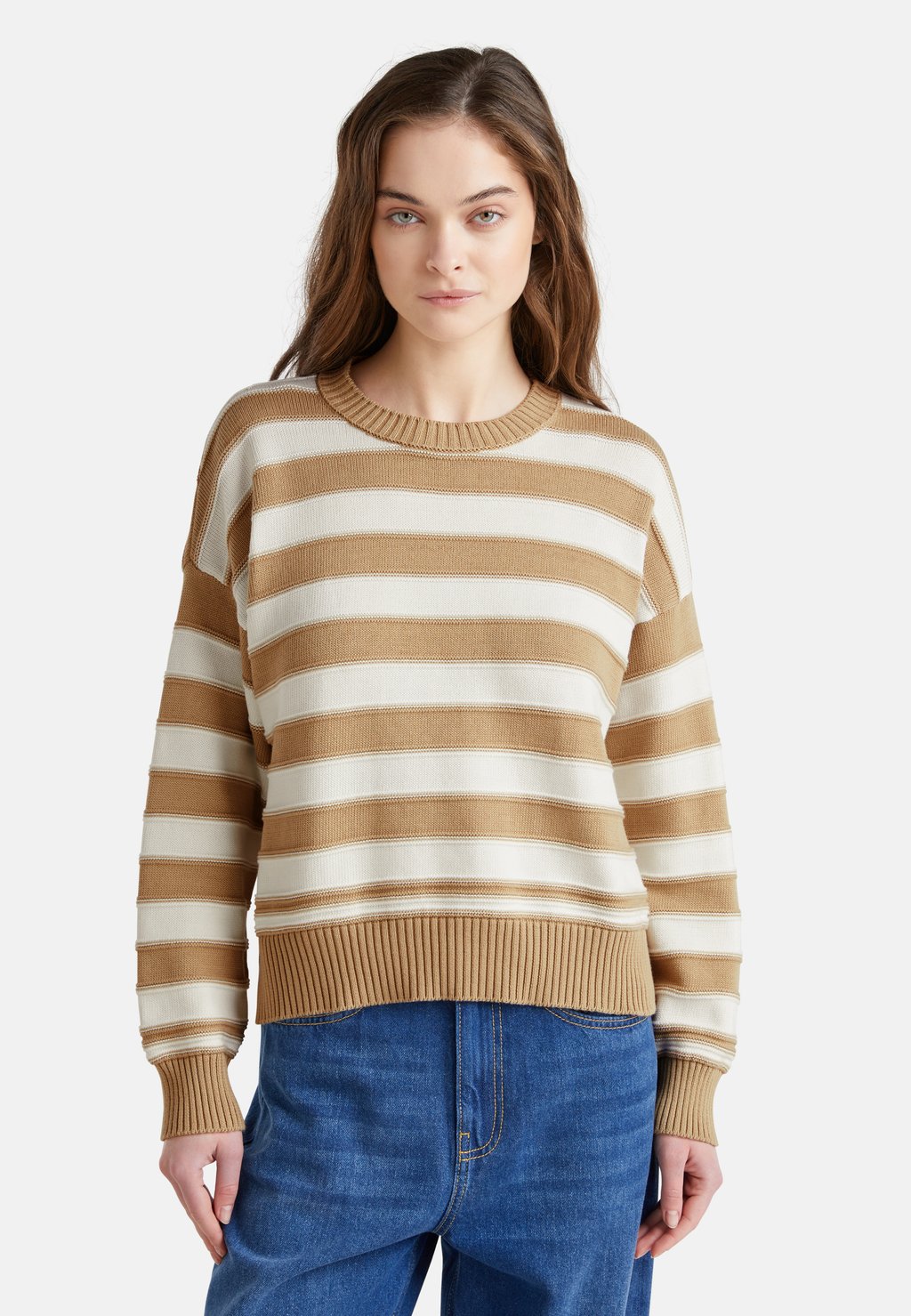 

Джемпер STRIPED United Colors of Benetton, бежевый