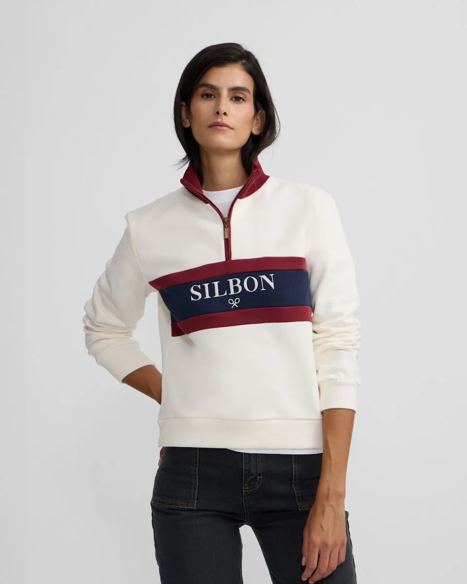 

Женская ретро-свитшот кремового цвета Silbon