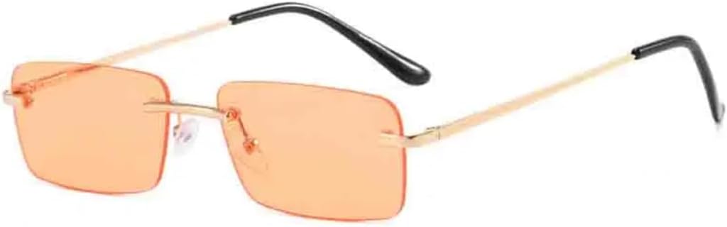 

Солнцезащитные очки с защитой от УФ-излучения UV400 | Панковские, без оправы, розово-голубые | Линзы конфетных цветов для занятий спортом на открытом воздухе и вождения DSVIGF, Gold Orange