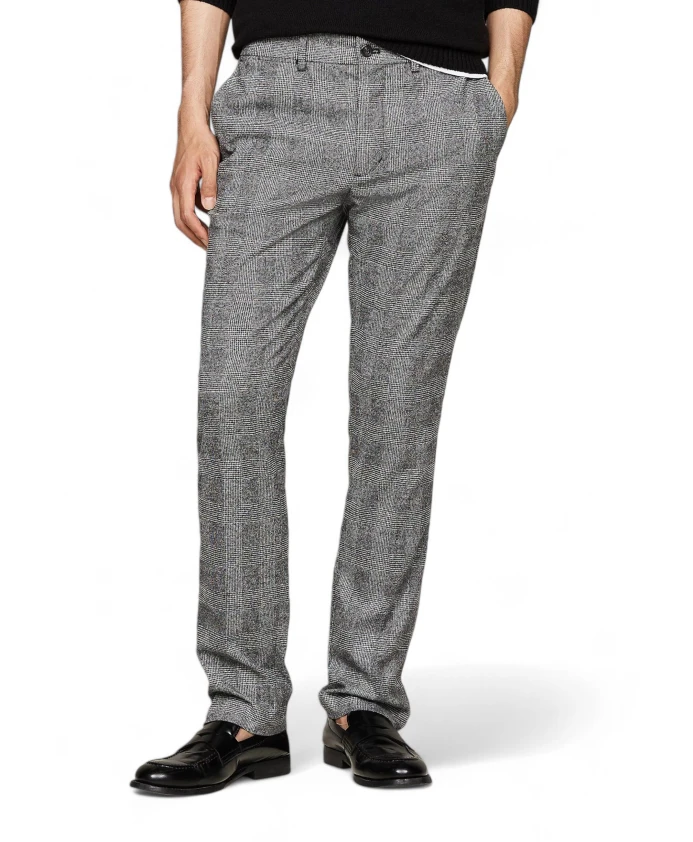 

Классические повседневные клетчатые прямые брюки Tommy Hilfiger, серый