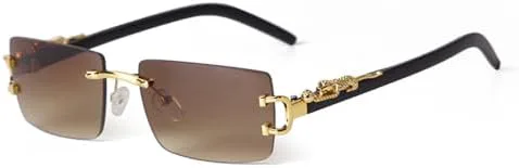 

Солнцезащитные очки без оправы прямоугольной формы для женщин, ретро-солнцезащитные очки без оправы с градиентными линзами для мужчин MTZJH, C2 Gradient Brown