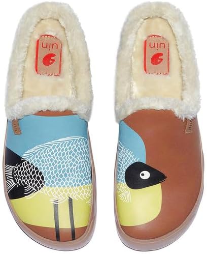 

Мужские мюли-лоаферы UIN, легкие и удобные, для прогулок, повседневные сабо, домашние тапочки, с художественной росписью, для путешествий, Midnight Street 2, Fuerteventura Ⅶ - Fishbird 2