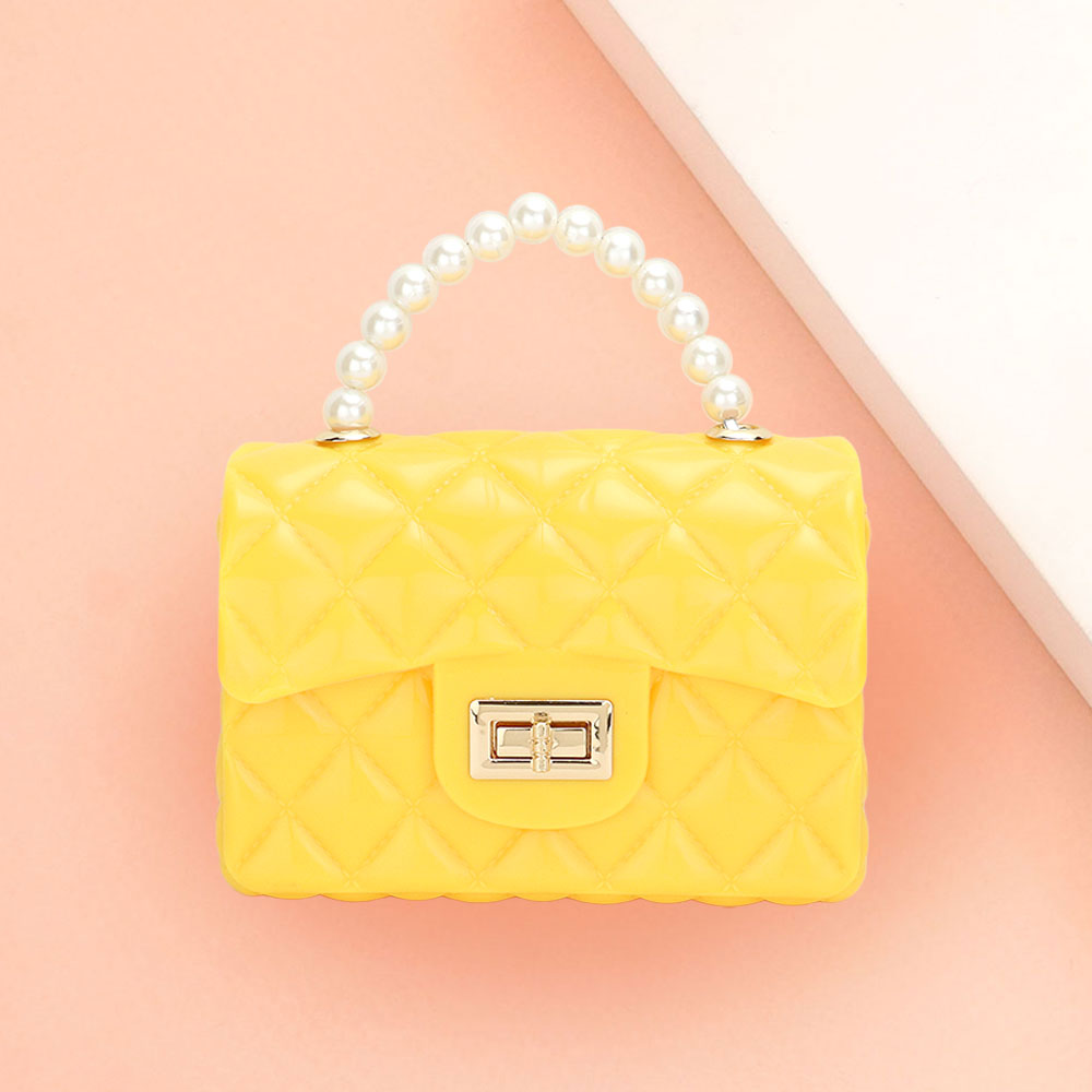 

Жемчужная сумка-клатч с верхней ручкой и съемным ремнем FASHNZFAB, желтый