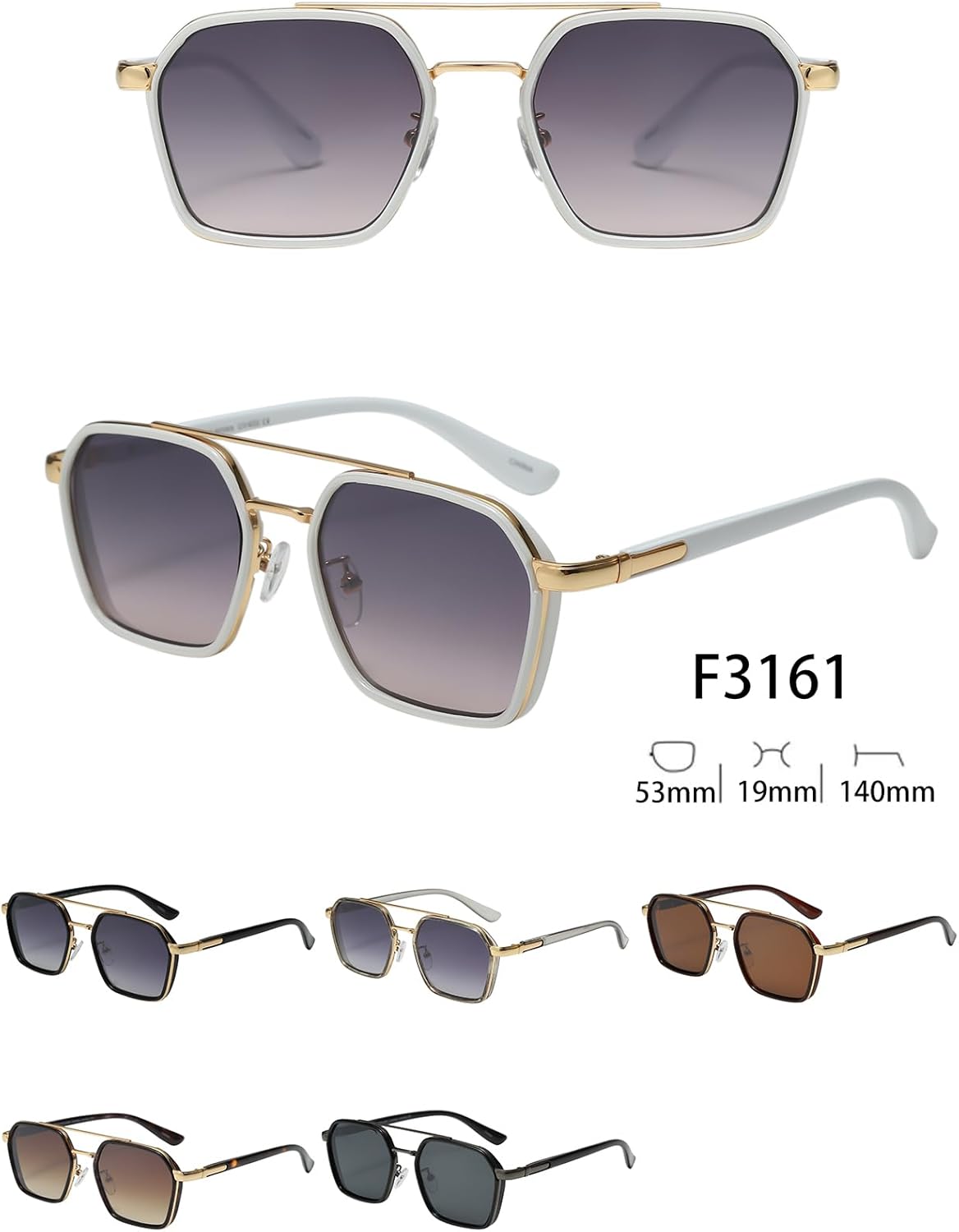 

Набор из 12 элегантных женских солнцезащитных очков-авиаторов с защитой от УФ-излучения UV400 — вневременной стиль, лёгкость и комфорт, разнообразие цветов линз и вариантов отделки оправы для женщин, F3161 Generic, Brown