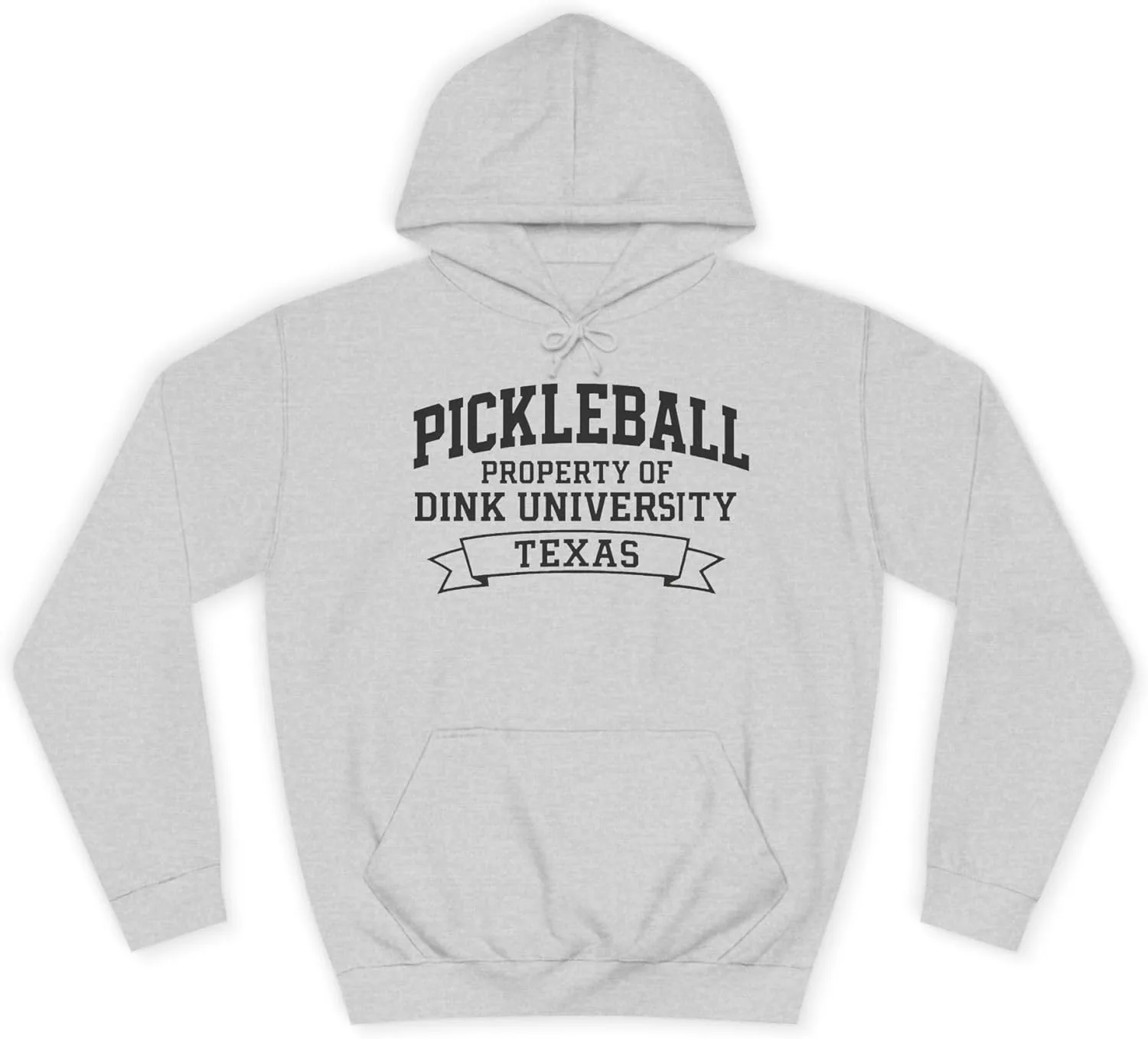 Толстовка с надписью «Pickleball Property of Dink University Texas», толстовка с надписью «Pickleball», университетская толстовка, толстовка унисекс с капюшоном, Dink GENERIC, серый
