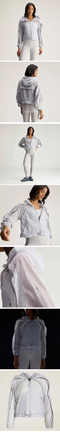 Женская беговая куртка Adidas by Stella McCartney светло-серого цвета от Adidas — фото 3