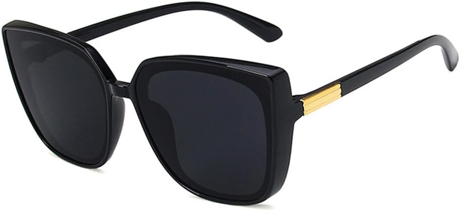 

Винтажные солнцезащитные очки «кошачий глаз» с большой оправой для женщин и мужчин, качественные ретро-очки, модные, с защитой от УФ-излучения UV400 TKKTLLT, Black Gray