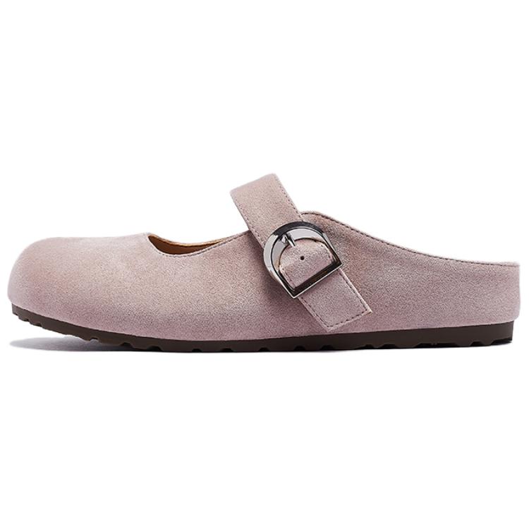 AGSDON Закрытые тапочки на каблуке 3 см женские розовые, цвет Pink