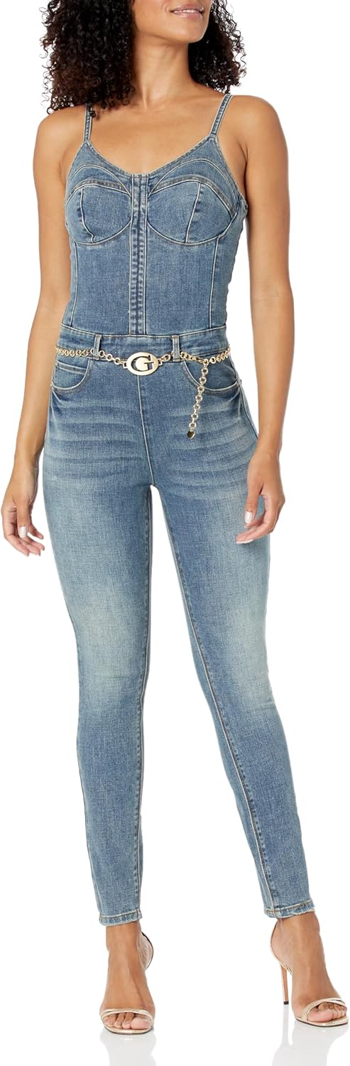 

GUESS женский комбинезон с G-поясом, Lunar Blue Wash