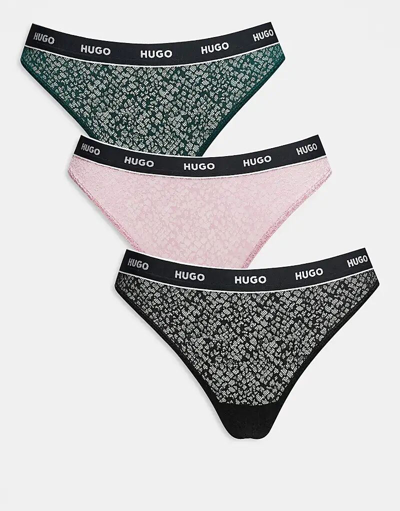 

HUGO Red, 3 пары кружевных стрингов разных цветов