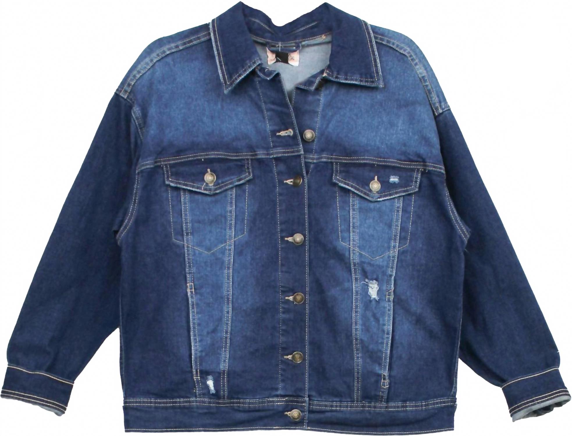 

K&C Clothing Классическая женская джинсовая куртка оверсайз синего цвета