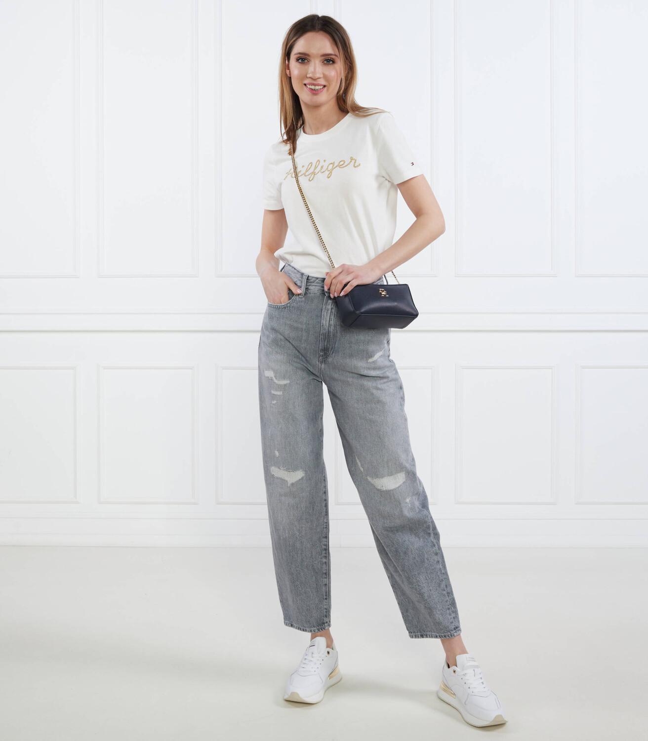 Джинсы Tommy Hilfiger BALLOON HW A NELY Boyfriend fit, серый — фото 2