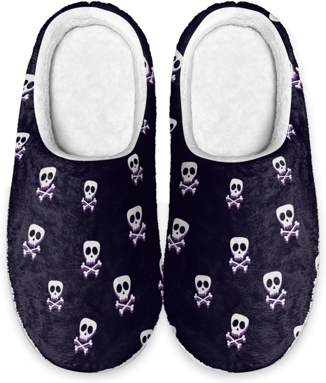 

Зимние мужские мягкие плюшевые тапочки Qoiuvncy с черепом, противоскользящие, комфортные, теплые, пушистые, домашние тапочки на плоской подошве, размеры США 2-12, Skull Head