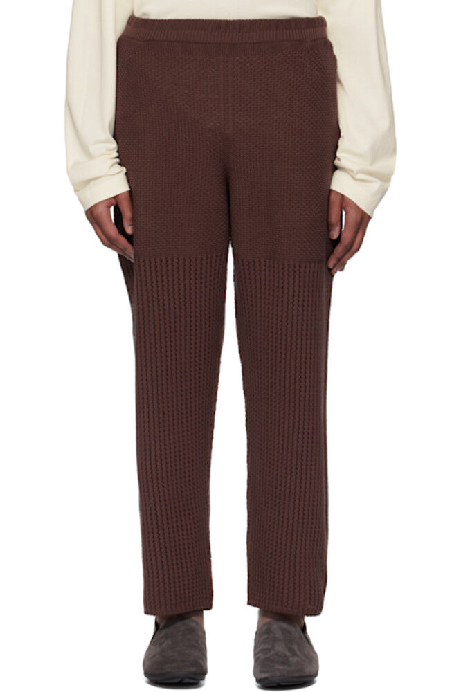 

Коричневые спортивные штаны в деревенском стиле HOMME PLISSÉ ISSEY MIYAKE