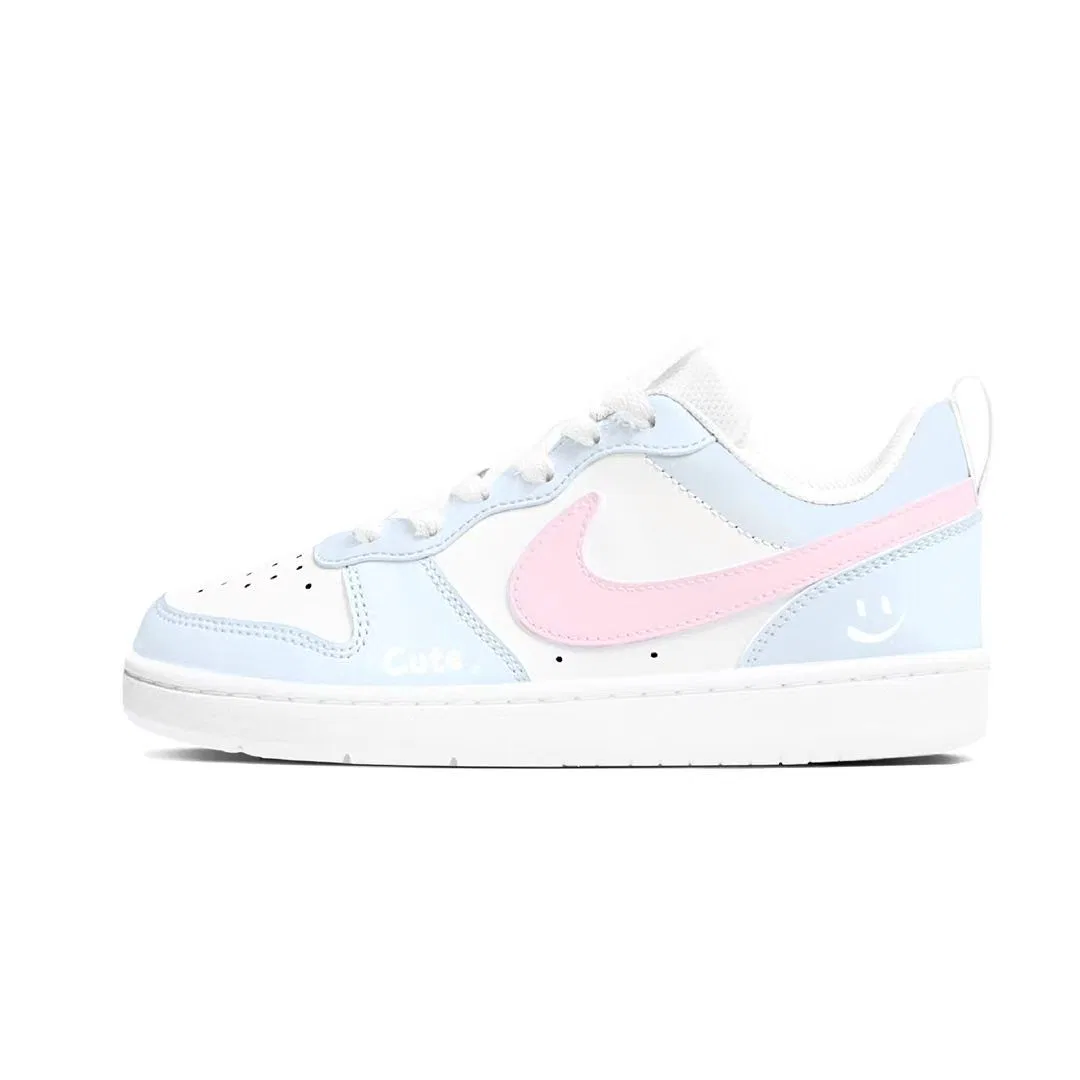 Кроссовки для скейтбординга Court Borough Leather Abrasion Resistant Low top Kids', подростковые Nike, Pink — фото 3