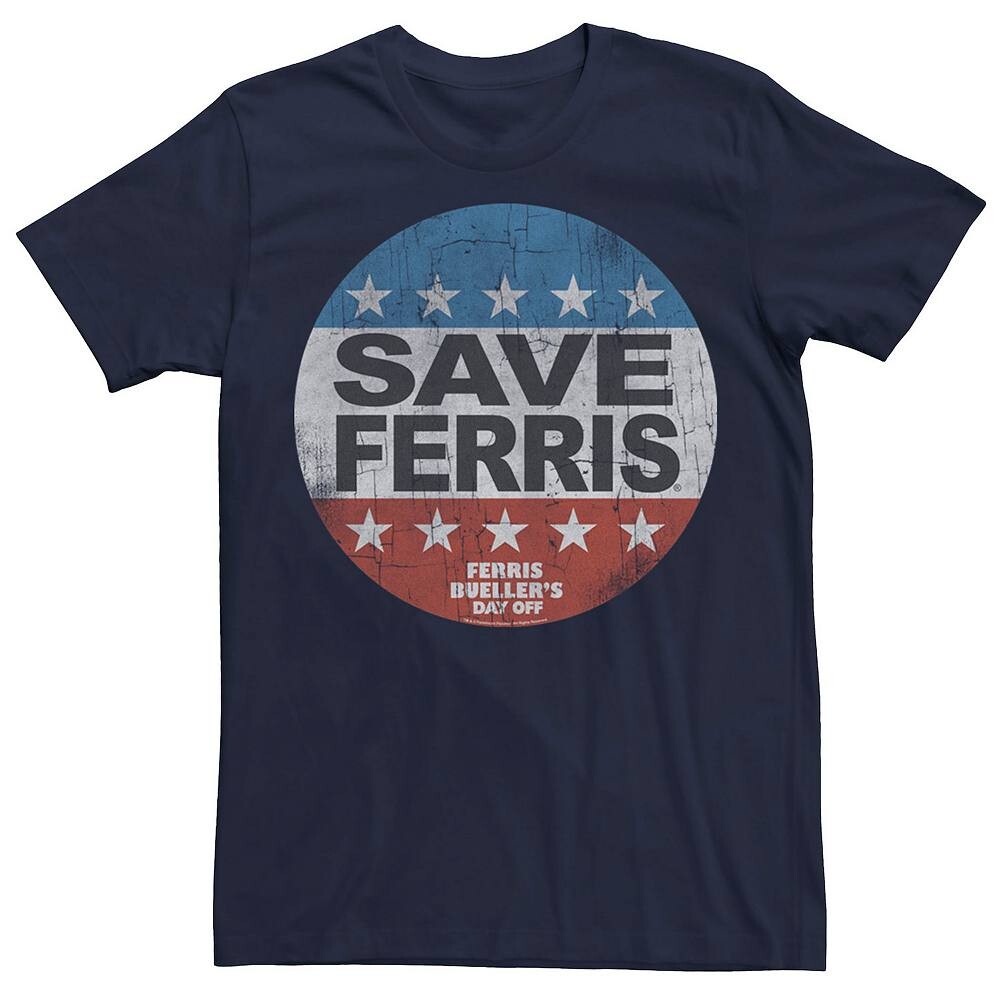 

Мужская футболка Ferries Bueller Save Ferris с рисунком Licensed Character, темно-синий
