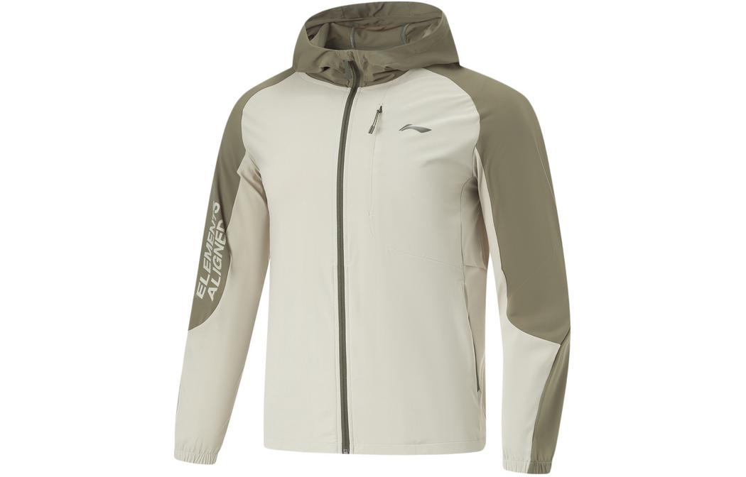 

LINING Фитнес куртка тренч мужская растворитель серый армейский хаки, Limewash Gray Army Canvas Green