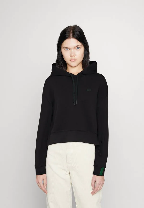 Толстовка Lacoste Noir с капюшоном, спортивная, однотонная