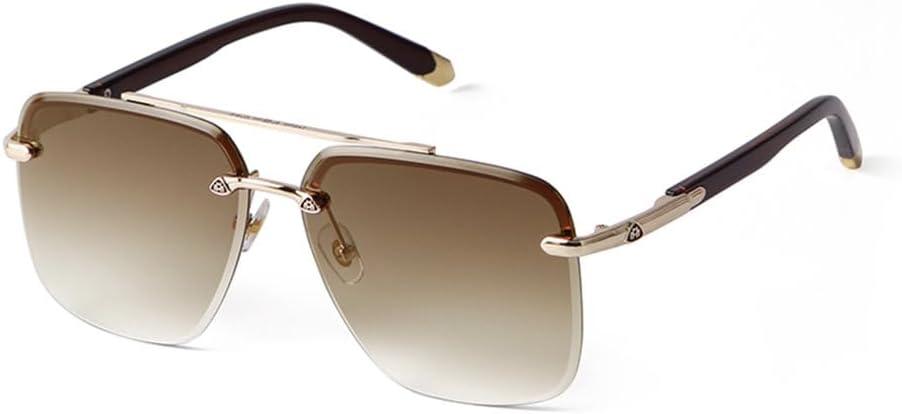

Винтажные большие металлические солнцезащитные очки для мужчин и женщин, коричневые, с двойной перемычкой, солнцезащитные очки, очки для мужчин, защита от ультрафиолета UV400 MTZJH, C3