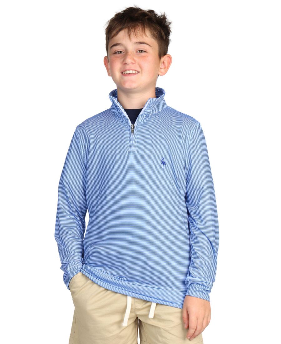 

Детская футболка с полосатым принтом и застежкой-молнией до середины груди Tailorbyrd, Blue