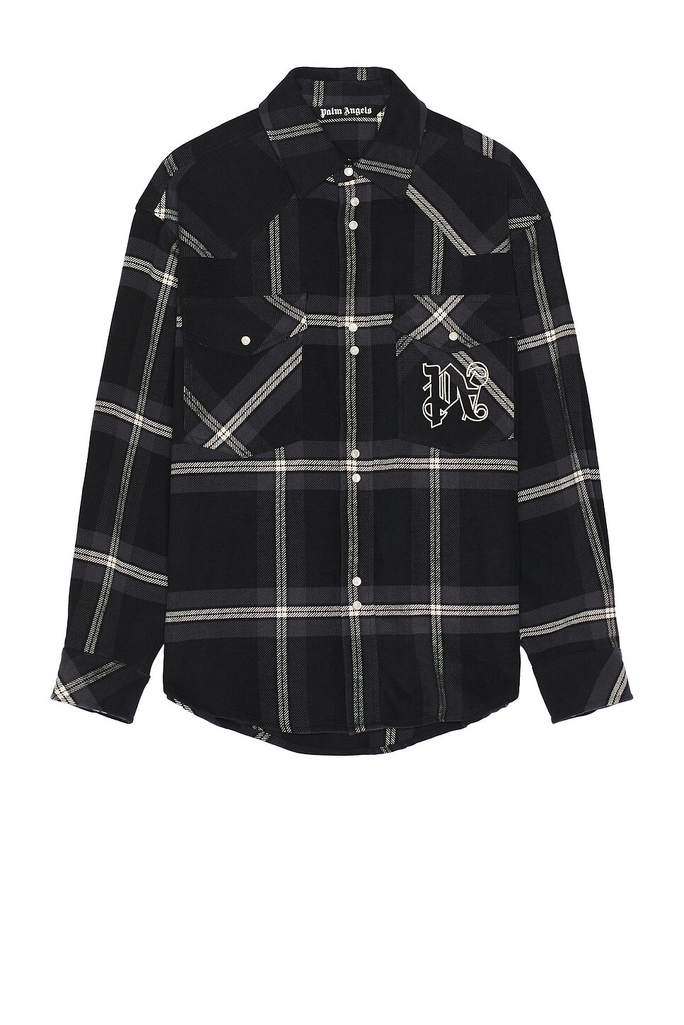 

Рубашка в клетку с монограммой Palm Angels, цвет Anthracite
