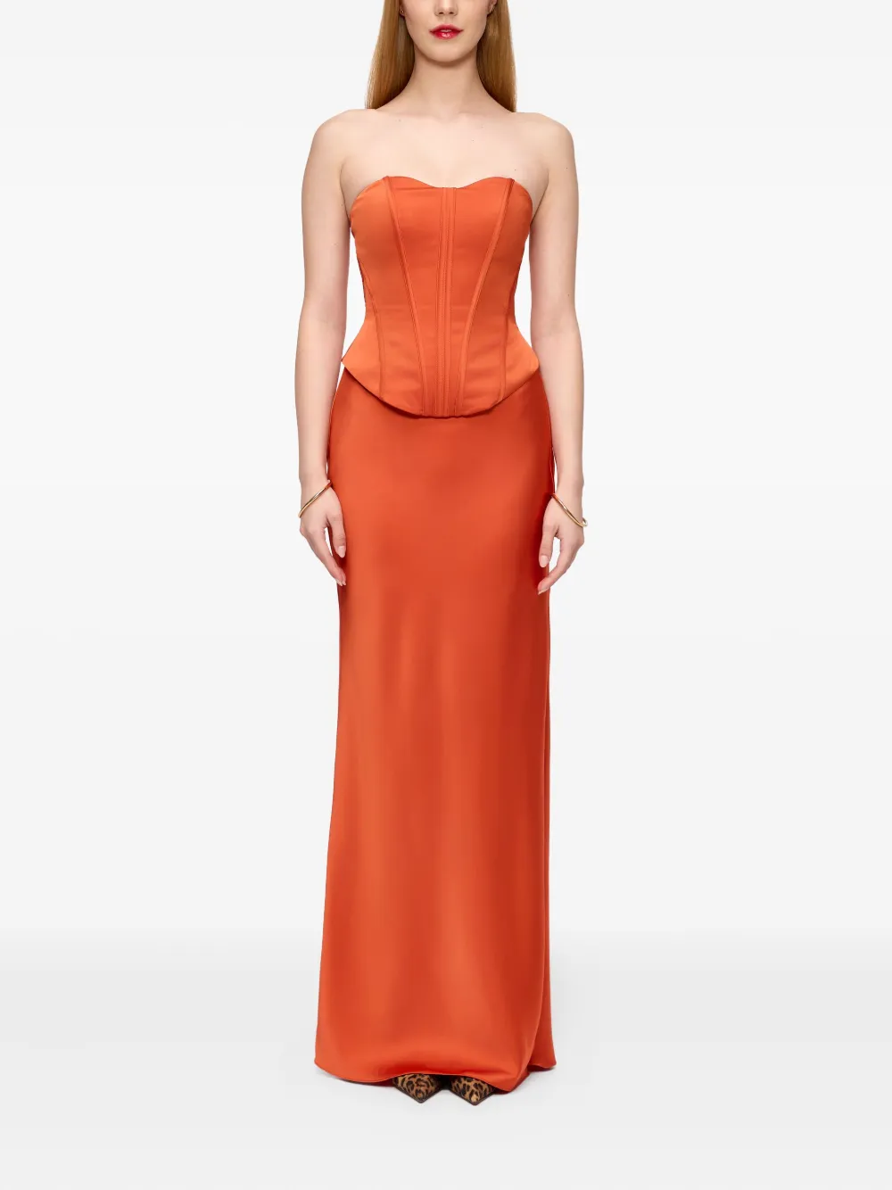 

Макси-платье с корсетным лифом Sophia V:PM ATELIER, оранжевый