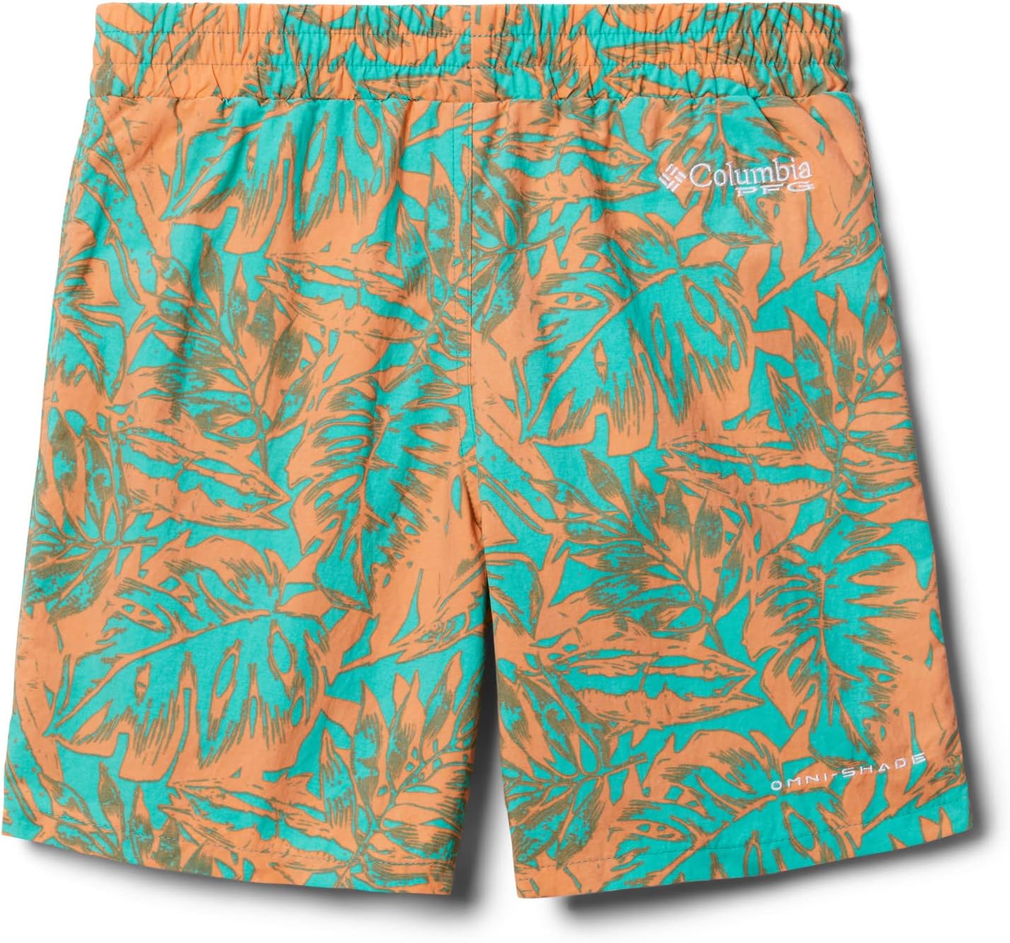 Columbia Unisex-Child Super Backcast шорты, Electric Turquoise Hawaiian Throwback — фото 2