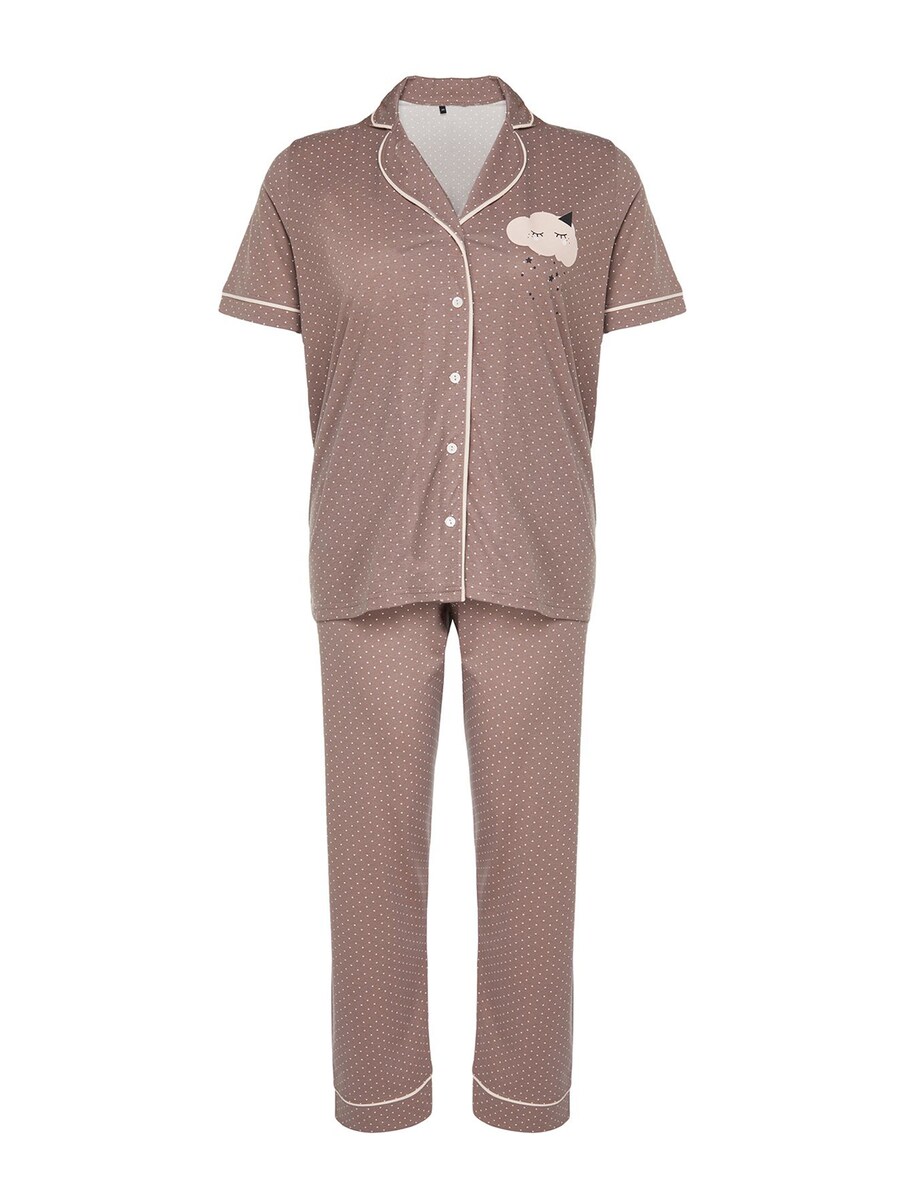 

Пижама Trendyol Curve, цвет Chestnut brown