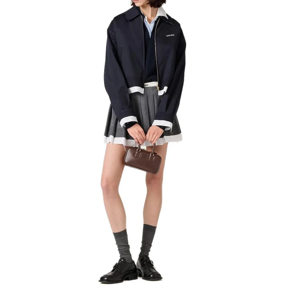 Рубашка-куртка на молнии MIU MIU, морской синий — фото 3
