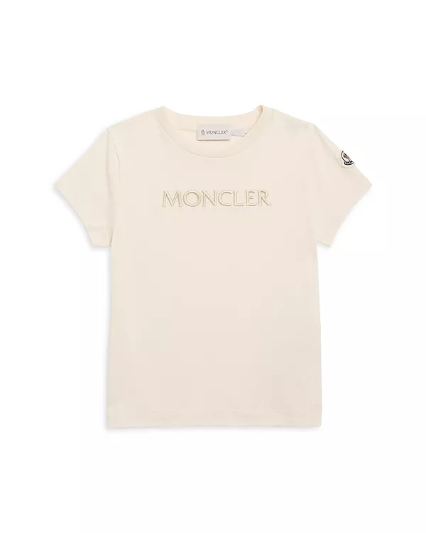 

Футболка унисекс с вышитым логотипом и короткими рукавами - для маленьких детей Moncler, белый
