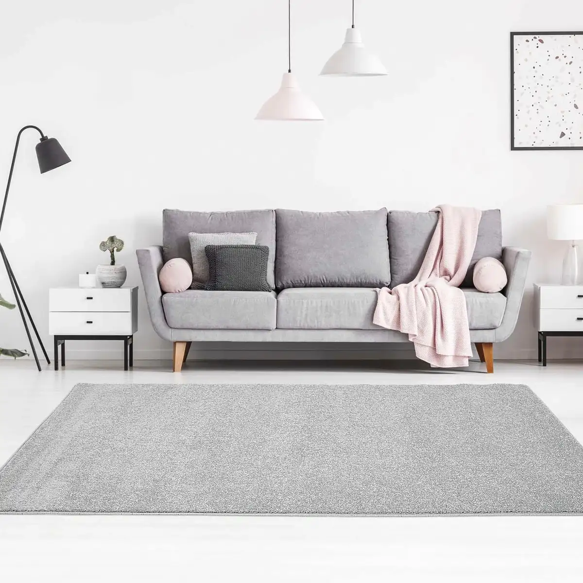 

Ковер Carpet City "Moda Soft 2081", прямоугольный, короткий ворс, однотонный, мягкий ворс 160х225 см, серый