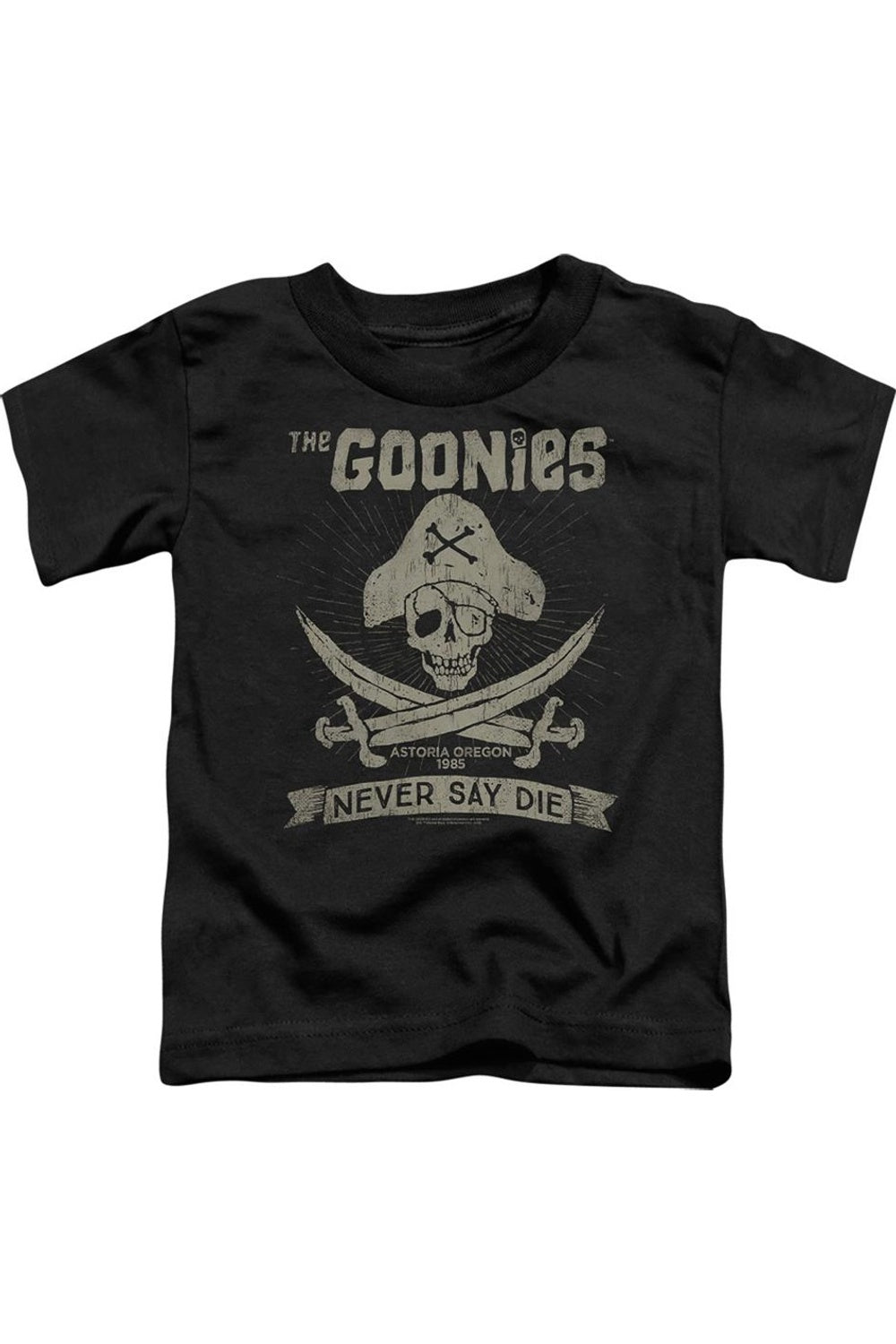 

Футболка с коротким рукавом для малышей The Goonies Never Say Die Gildan, черный