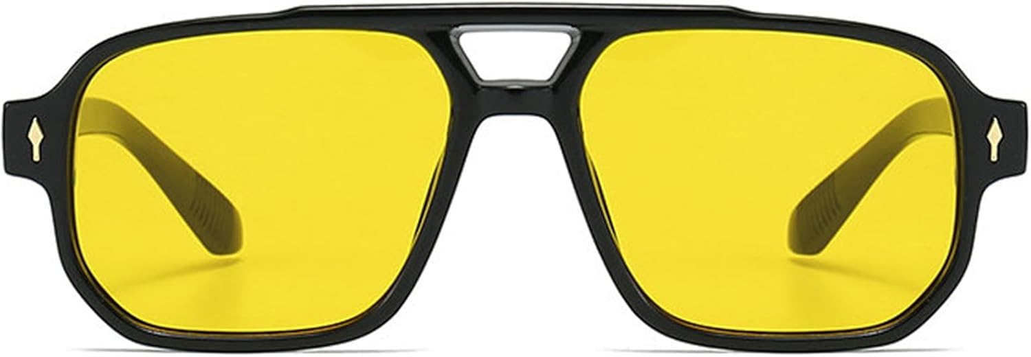 

Солнцезащитные очки Helena Retro Square Pilot для женщин и мужчин, с двойным лучом, в стиле 70-х, увеличенного размера, винтажные, прямоугольные, с защитой от УФ-излучения UV400, C7