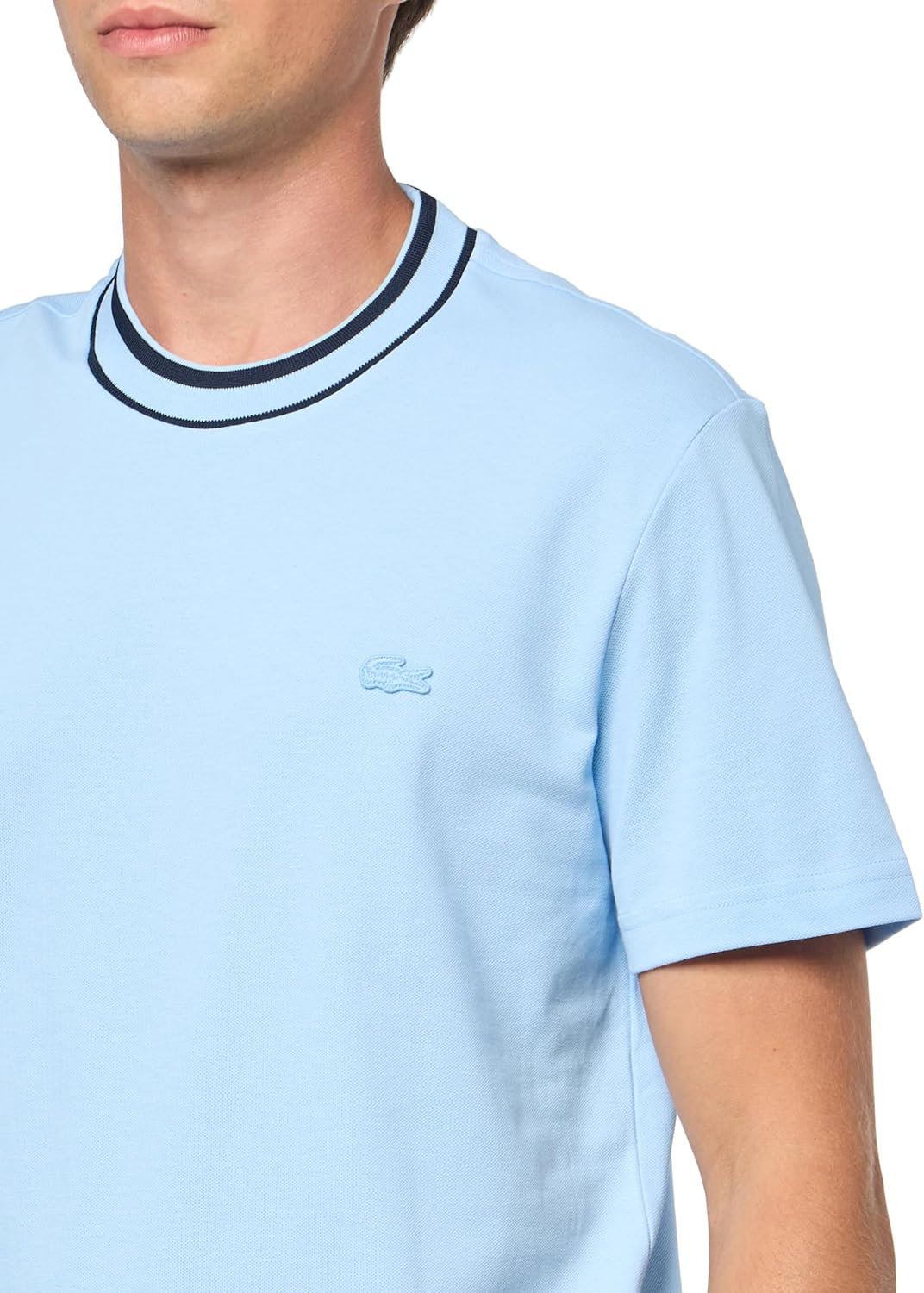 Футболка Lacoste, мужская, полосатый воротник, синий — фото 3