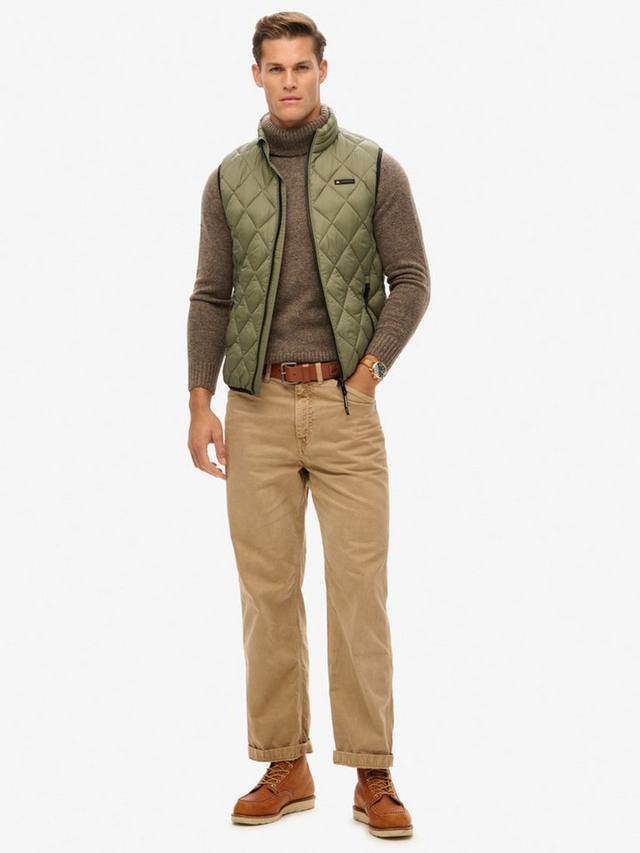 Утепленная жилетка Diamond Quilt Fuji Lite Superdry, Dusty Olive Green — фото 3